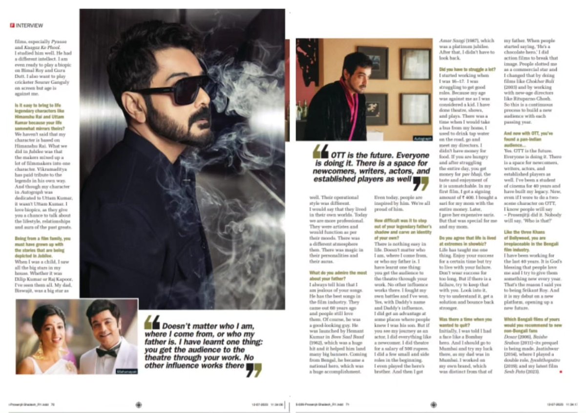 Prosenjit Chatterjee (@prosenjitbumba) on Twitter photo Had a chat with <a href="/filmfare/">Filmfare</a> about exploring new frontiers in the world of entertainment. Get your copy of the latest issue to read it.
Article by <a href="/SharmaSumann/">Suman Sharma</a>
Photo <a href="/meeteshtaneja/">Meetesh Taneja</a>
Styling #MariamKhan
Makeup #RajeshKubal
Team #TapasBarman
Shoot managed by <a href="/ABHIreporting/">ABHISHEK DAS</a>
PR Had a chat with <a href="/filmfare/">Filmfare</a> about exploring new frontiers in the world of entertainment. Get your copy of the latest issue to read it.
Article by <a href="/SharmaSumann/">Suman Sharma</a>
Photo <a href="/meeteshtaneja/">Meetesh Taneja</a>
Styling #MariamKhan
Makeup #RajeshKubal
Team #TapasBarman
Shoot managed by <a href="/ABHIreporting/">ABHISHEK DAS</a>
PR