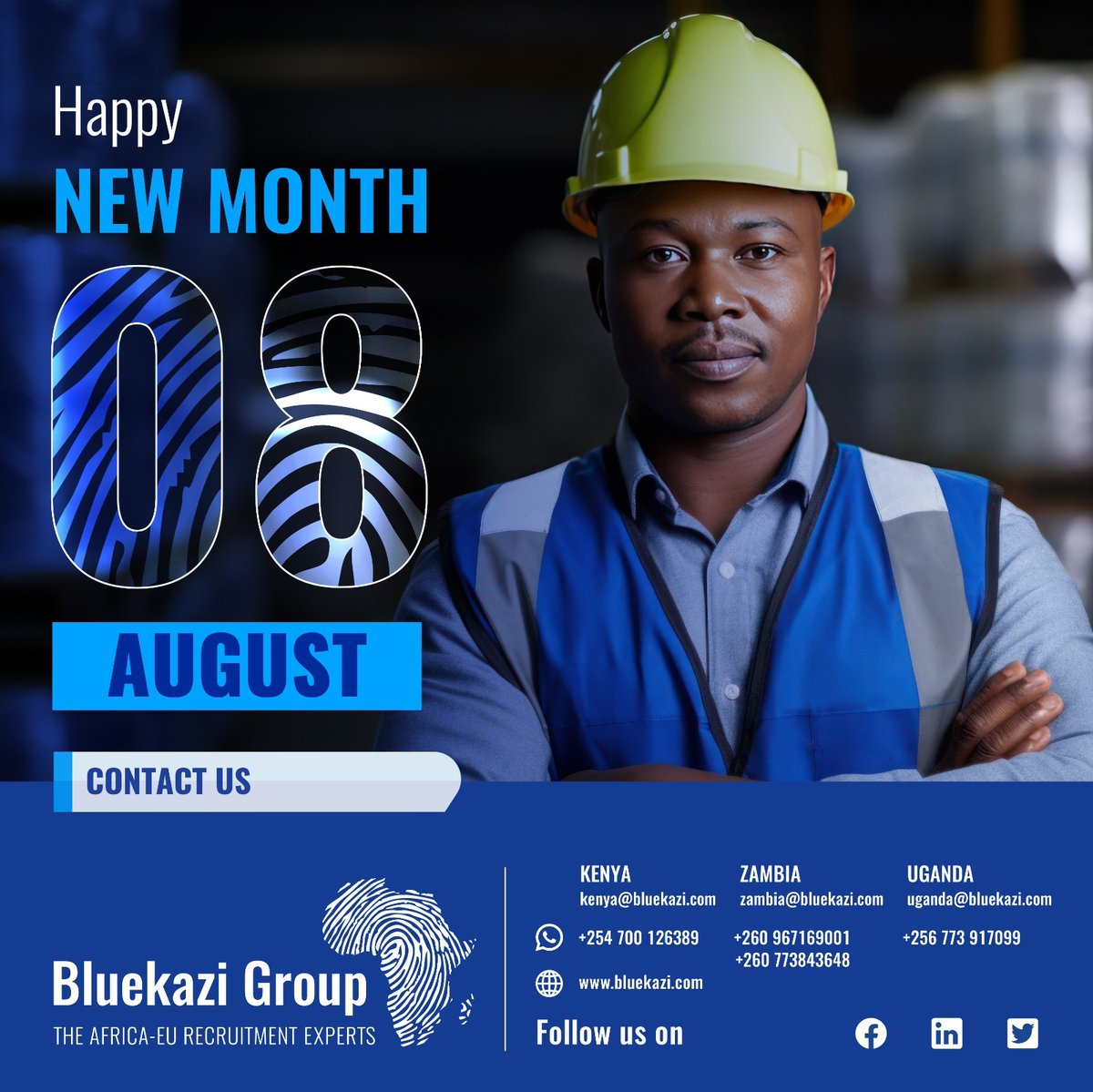 Happy new month from Bluekazi Group. We welcome you and look forward to working with you in the coming month. We wish you a happy and fulfilling new month.

#recruitmentagency #workingingermany #opportunitiesingermany #internationaljobs