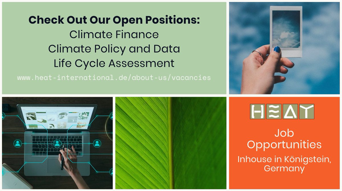 We are looking for #Consultants in various fields. Are you an expert in Climate Change, Climate Finance, LCA or Climate Policy &amp; Data? Check out our positions and joint our team heat-international.de/about-us/vacan…
@GFA_CG