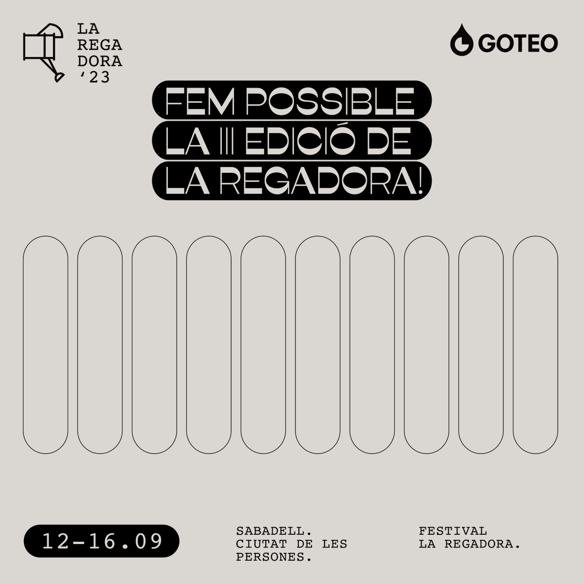 Ahir vam començar la campanya a <a href="/goteofunding/">𝗚𝗼𝘁𝗲𝗼</a> per fer possible la III edició de #LaRegadora

🌱 Xerrades, tallers infantils, música..i molt més!  Necessitem 7.500€ abans del 8 de setembre. 

ENS AJUDES?👉🏽 goteo.cc/regadora2023    
El dia 16 de setembre fem possible #LaRegadora