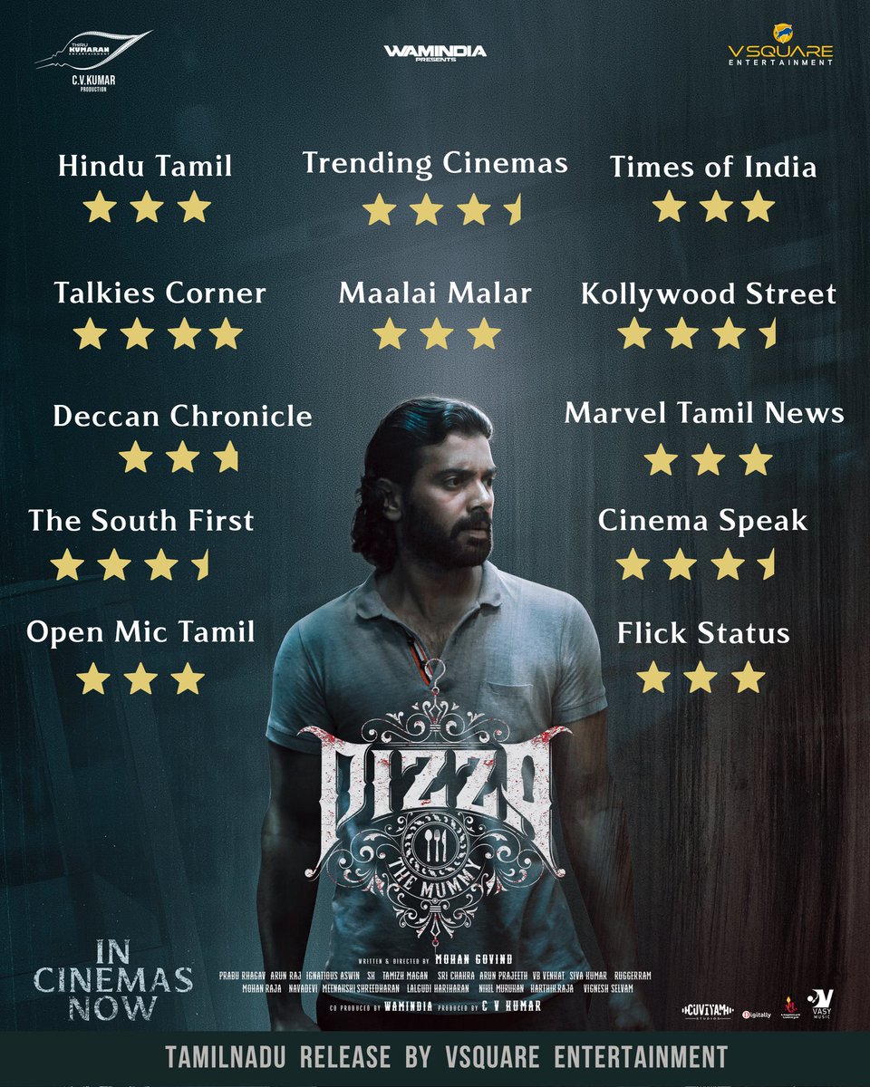 This terror loves stars from the critics 🌟

#Pizza3TheMummy is NOW PLAYING in theatres near you!

ICYMI🔪 youtu.be/Eqk4RtASo1k

A @VSquareEnt release

A @ThirukumaranEnt @icvkumar Production

#Pizza3RunningSuccessfully

@MohanGovind8 @AshwinKakumanu @gauravnarayanan