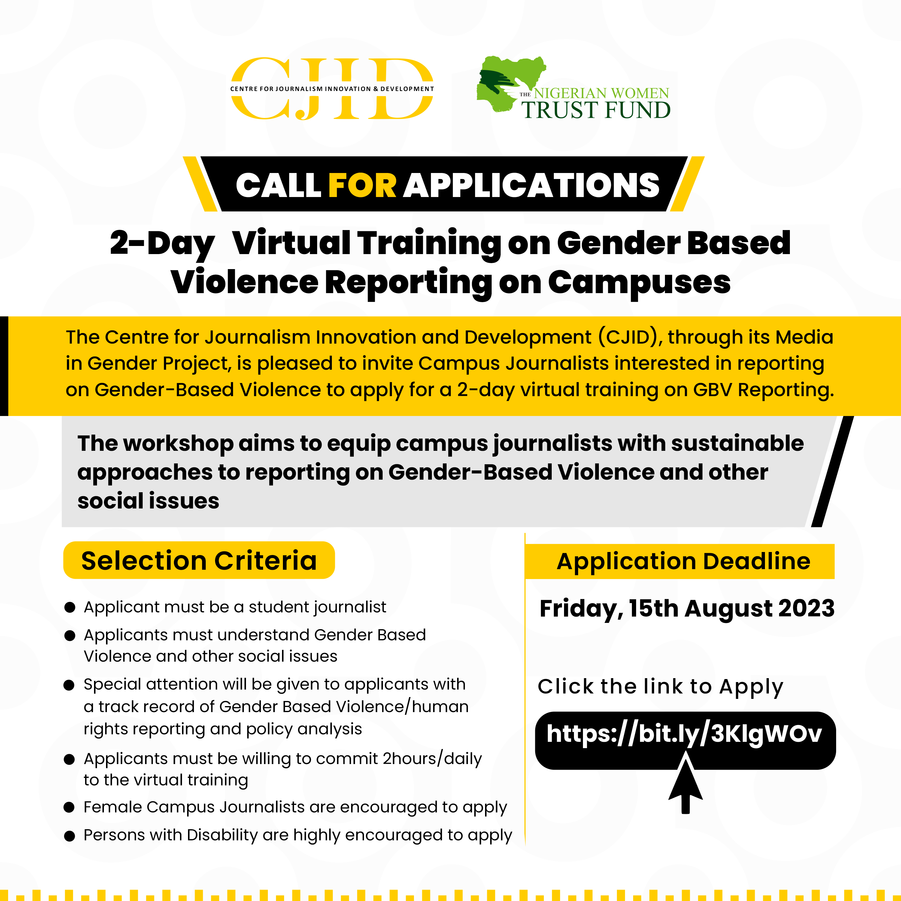 Centre for Journalism Innovation and Development on X: &ldquo;Call for 