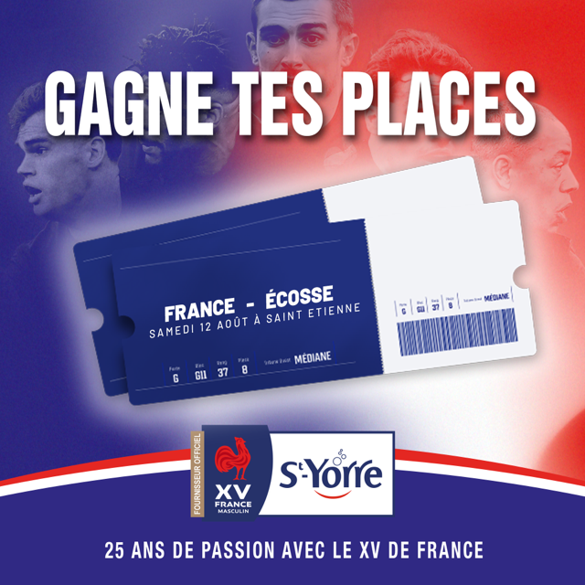 styorreFR's tweet photo. 😃Viens encourager le XV de France le 12 Aout à Saint-Etienne.

𝐓𝐞𝐧𝐭𝐞 𝐝𝐞 𝐠𝐚𝐠𝐧𝐞𝐫✌️𝐩𝐥𝐚𝐜𝐞𝐬
Pour jouer👉Follow @styorreFR + RT

#SoifdeVictoire #FRAECO #SummerNationsSeries
#saintetienne #loire https://t.co/pMTAxUqE0C