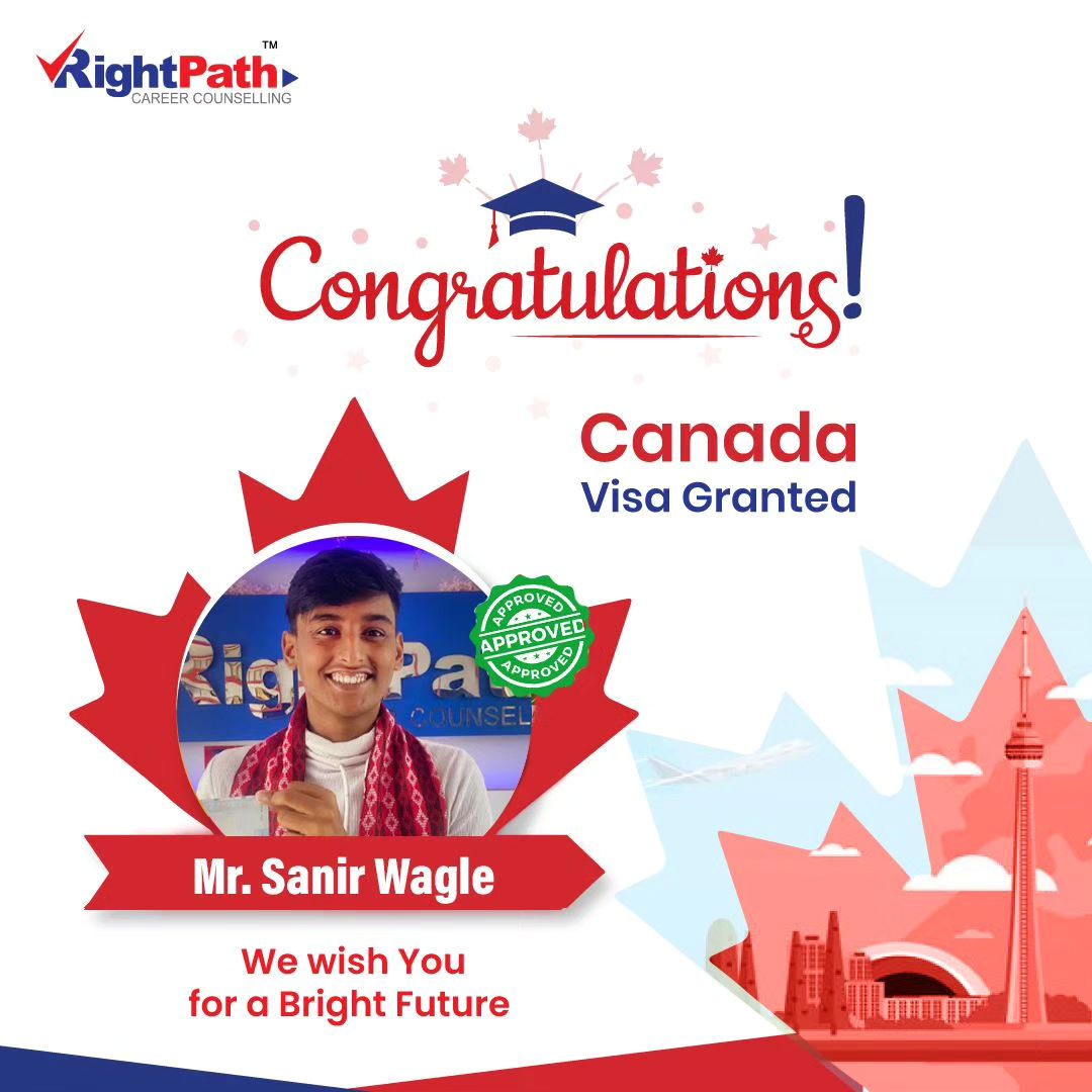 🇨🇦  🎀  𝘾𝙖𝙣𝙖𝙙𝙖 𝙑𝙞𝙨𝙖 𝙜𝙧𝙖𝙣𝙩𝙚𝙙  🎀  🇨🇦

Congratulations to our fabulous students on their Canadian visa grant.

For more info :
📌 𝗢𝗳𝗳𝗶𝗰𝗲 :
Saket, New Delhi, India - 110017
📱+91 7428103559
📱+91 9958123873
📧rightpath.delhi@gmail.com
🌐rightpathindia.com