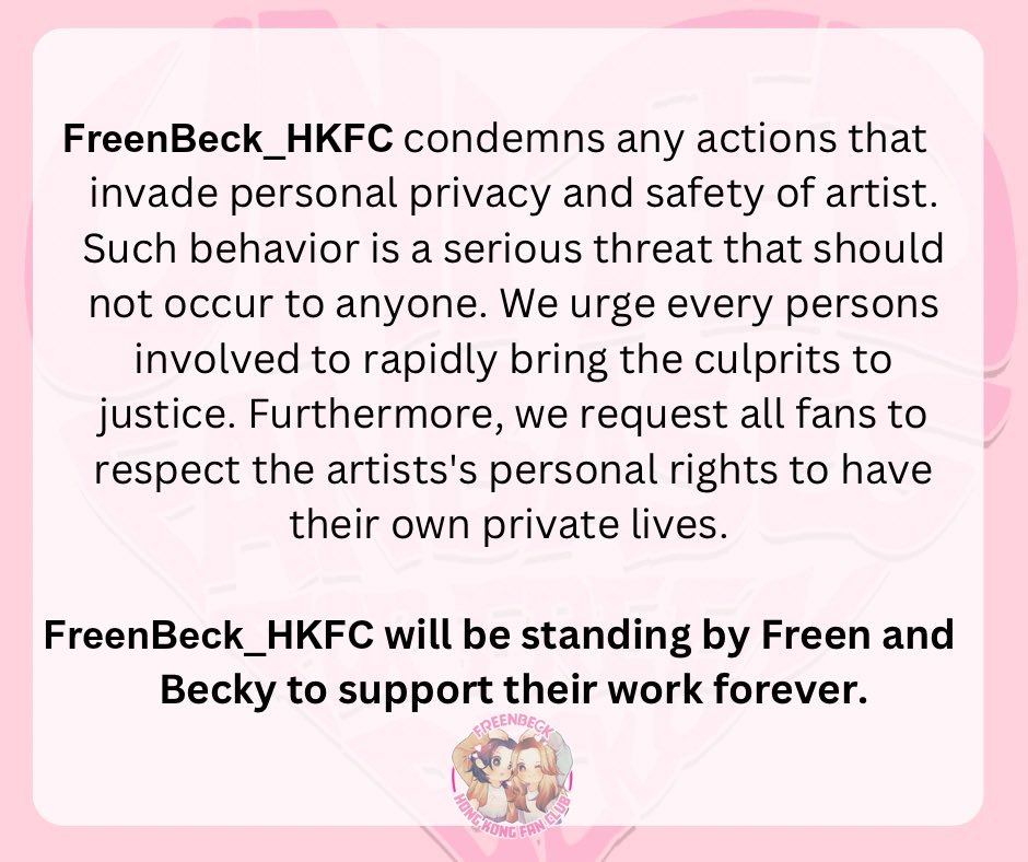 FreenBeck_HKFC's tweet photo. FREENBECK_HKFC will forever supporting Freen and Becky, no matter what.

Stay with us, FAMILY!

STAY WITH FREENBECKY
#ForeverFreenBecky https://t.co/m85L3v6at5
