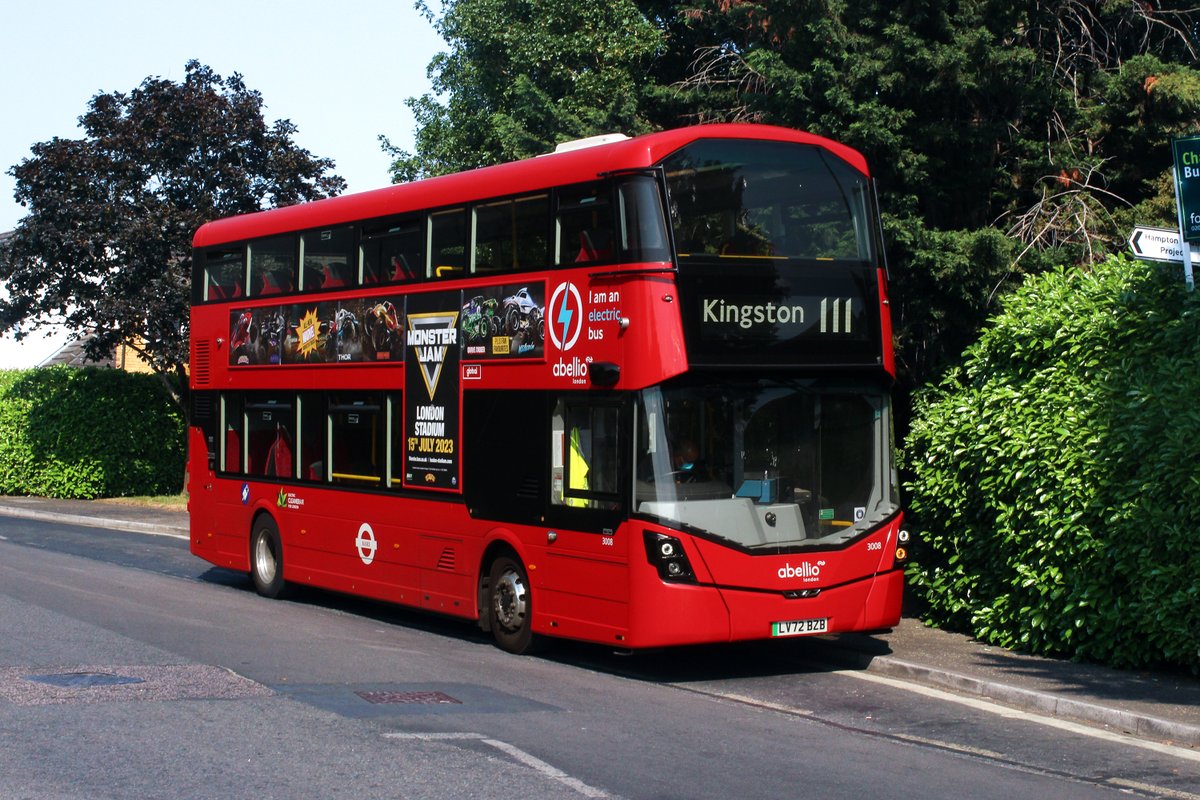 Wright_bus's tweet photo. The @Wright_bus StreetDeck #Electroliner, looking incredible on Route 111 with @AbellioLondon helping to provide a cleaner, greener, more comfortable passenger experience.
#Wrightbus #ElectricBus #DoubleDeckBus #LondonBus #electroliner #DrivingaGreenerFuture #Route111 https://t.co/nGO0LCAxsg