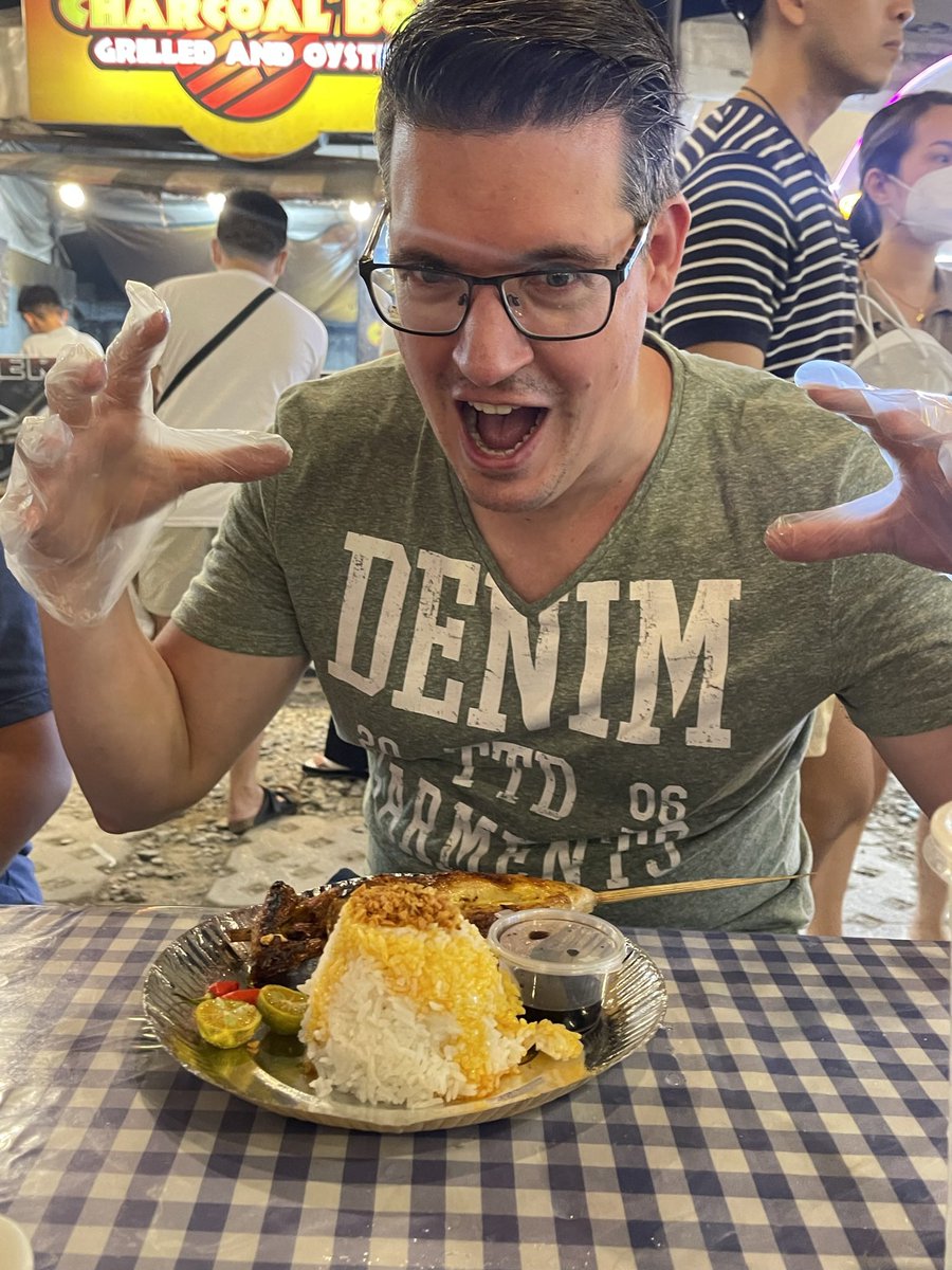 mikes41720's tweet photo. Happy #10YearsOfTaco! Here he is a day after WordCamp Cebu 2023, enjoying Chicken Inasal, a Filipino dish of grilled chicken marinated in a unique blend of spices, paired with garlic rice coated in chicken oil. Of course, you have to eat it with your hands!
@TacoVerdo
@yoast https://t.co/w5nyTfDRAD