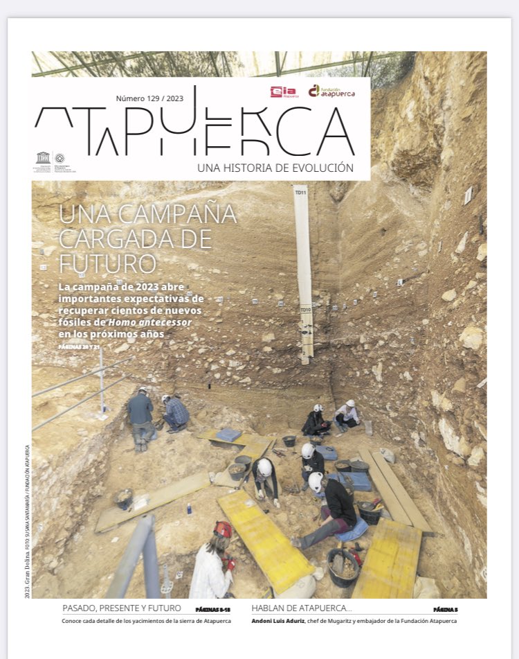 Podéis consultar el Periódico de Atapuerca Nº 129 en
kiosko.atapuerca.org. 
Para descargarlo, podéis acudir a la nuestra página web
&lt;atapuerca.org/es/atapuerca/P…&gt;