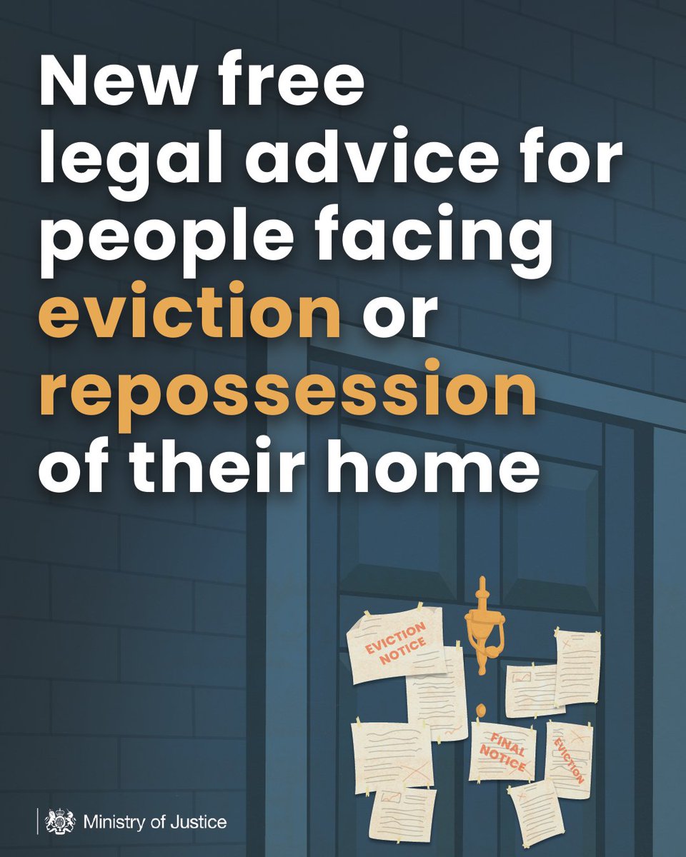 If you are facing eviction or repossession in England and Wales, you can now receive expert legal advice free of charge – advice which may help you to keep your home. Find out more about the Housing Loss Prevention Advice Service here: gov.uk/government/new…