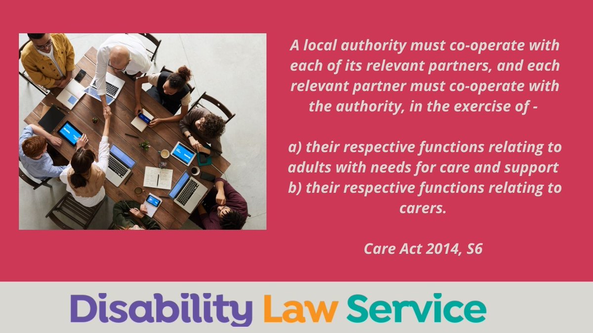 DLS_Law's tweet photo. Local authorities have a duty under S6, #CareAct 2014 to co-operate with each of its relevant partners in exercising their respective functions in relation to the care and support of an individual.

What has been your experience with this type of co-operation? https://t.co/X9zaibfnkP