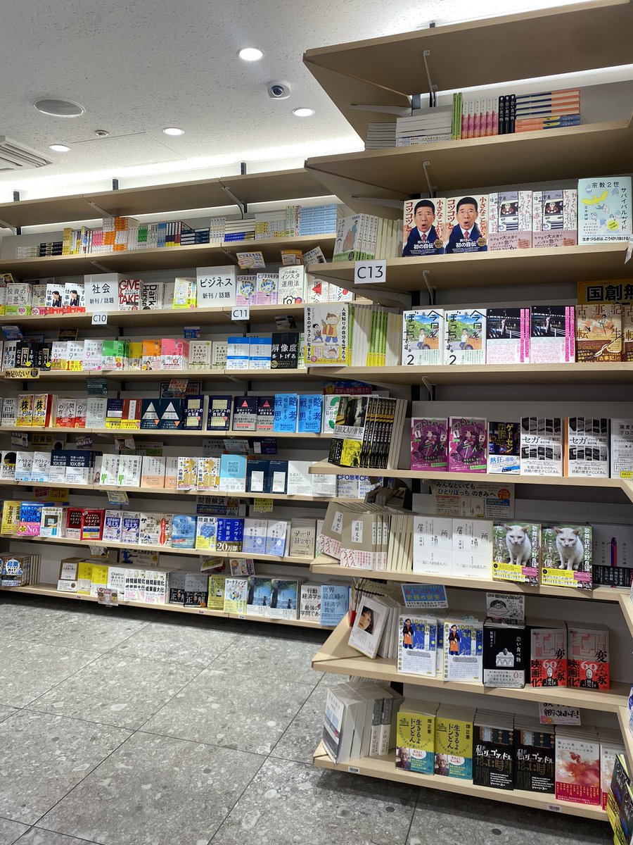 落ち込んで帰ると、たにゃが出かけるよって。ん？たにゃが本になってお出かけするのは明日からじゃ？ついてくと、新宿だ、たにゃと僕が出会った町。その新宿駅の目の前、大きな大きな書店。紀伊國屋新宿本店へ。えっ発売明日じゃなかった？特別にねって、有名書籍に並んで堂々と君が。#地域猫　#保護猫