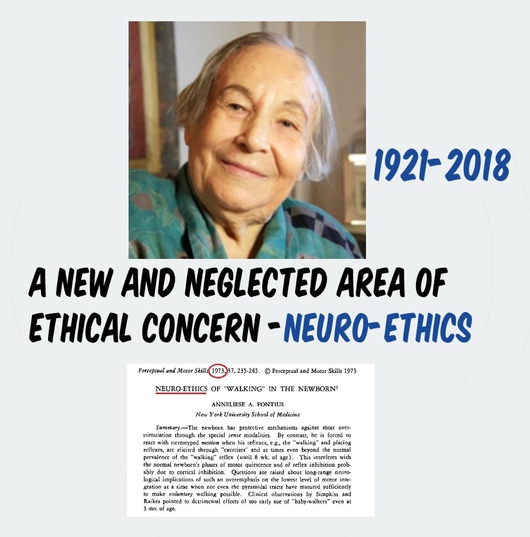 CarraraNeuro's tweet photo. #Neuroetica agosto 1973. La neuropsichiatra di @Harvard Anneliese Alma #Pontius (1921-2018) firmava 50 anni fa l'articolo che descriveva il "nuovo e trascurato" settore della riflessione etica medica 👉 Neuro-ethics of "walking" in the newborn 👇 https://t.co/j65Ak40WKr https://t.co/CpM3K7Mbxg