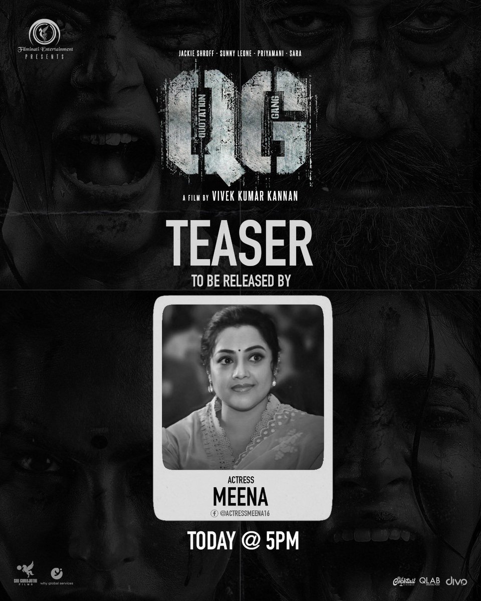 Interesting Teaser from #QGtheMovie will be out Today. STAY TUNED @vivekkumarknan @I_m_Gayathri @Its_Filminati @WHYmedia1 @bindasbhidu @sunnyleone @priyamani6 #saraarjun @drumssivamani @Dop_arunbathu @editorvencut @Itsjosephjaxson @donechannel1 @CtcMediaboy