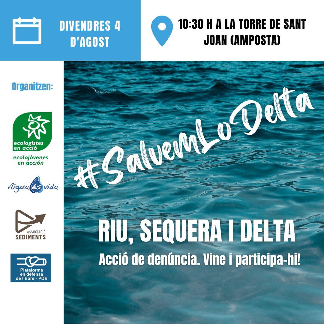 PDE's tweet photo. ⛱️📢 La defensa del territori no fa vacances, si estàs a les Terres de l'Ebre suma't a l'acció de divendres!

📅 Divendres, 4. A les 10:30h.
📍Torre de Sant Joan, Poble Nou del Delta.

#SalvemLoDelta #LoRiuÉsVida https://t.co/3IjbsGbeX1