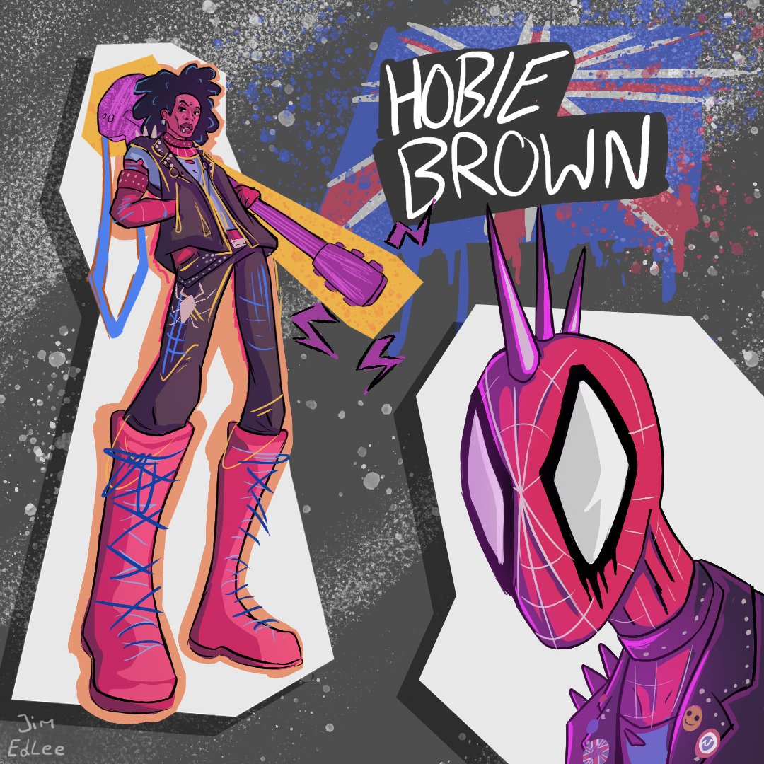 Spider Punk/Hobie Brown! I'm still obsessed with this movie #SpiderVerse #SpiderMan #art