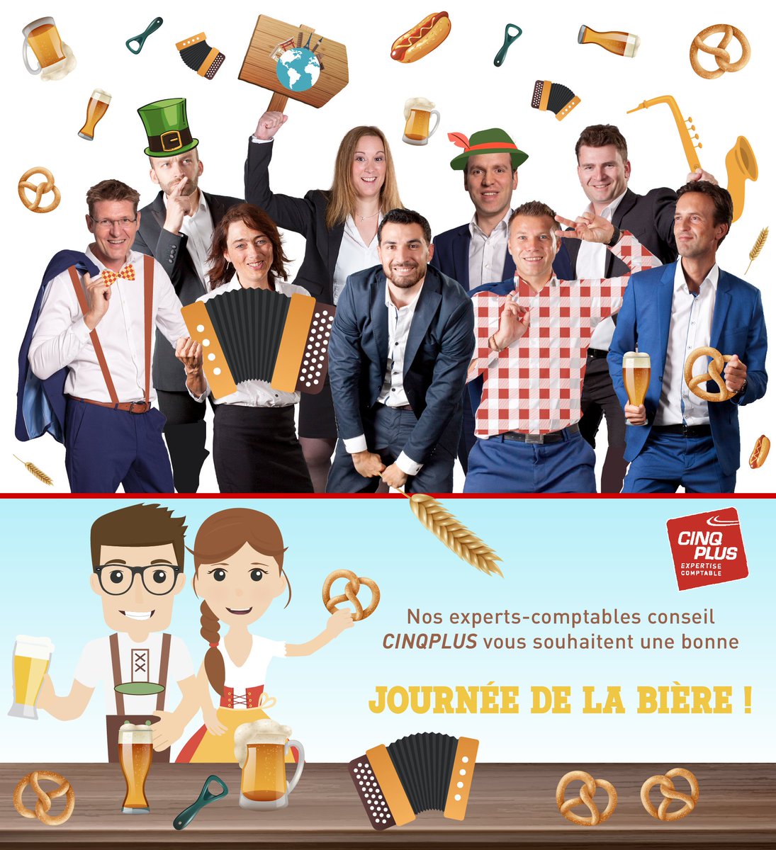 cinqplusexperts's tweet photo. ⁉️ Le saviez-vous ⁉️ Aujourd’hui, c’est la #JournéeInternationaleDeLaBière ! 🌍

En #alsace, on recense plus de 300 brasseries #artisanales ! 

Alors en cette journée, nos #experts vous souhaitent une bonne fête de la bière ! S'gelt ! 🍻 (à consommer avec modération 😉) https://t.co/2diwA1yX1G