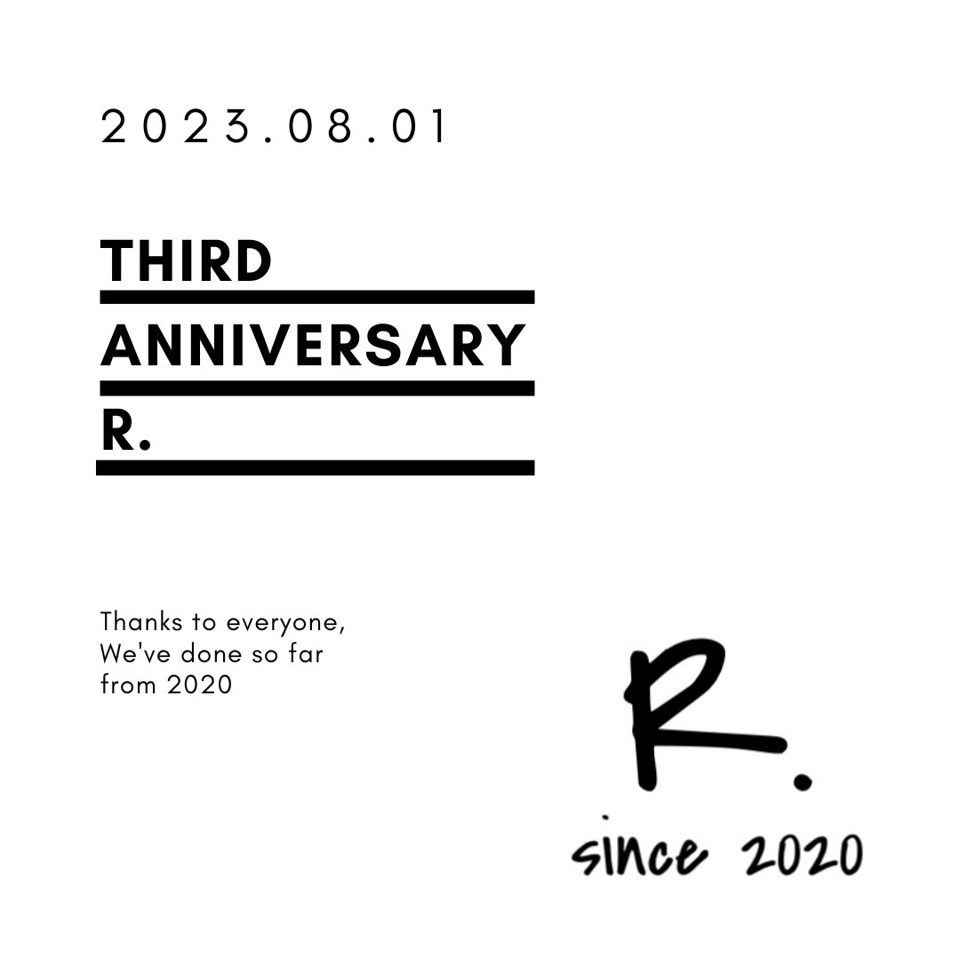 rdot_2020's tweet photo. 本日R.は3周年を迎えました✨

3周年の感謝を込めて、8/1-8/31まで「全品送料無料」でご用意させていただきます！

ぜひこの機会にR.でのお買い物をお楽しみください✔️ https://t.co/uLGG60vA0X