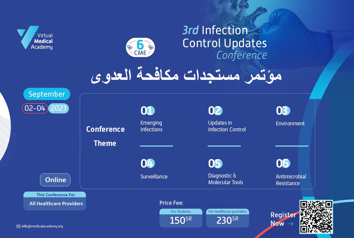 lab_conference's tweet photo. #مختبرات_طبية شاركنا حضور:
◀️مؤتمر مستجدات مكافحة العدوى
نناقش آخر ما توصل إليه العلم للتعامل مع #الأمراض_المعدية وأحدث الدراسات والتقنيات في مكافحتها وتحسين جودة الرعاية الصحية 
🗓️ 2 -4 سبتمبر #أونلاين 
✅ 6⃣ #ساعات_معتمدة 
✅ شهادة حضور 
للتسجيل:
https://t.co/LBO4KBxTjN https://t.co/jdJ6mb2ozV
