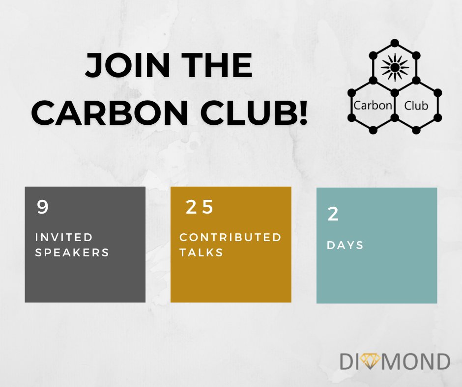 The #CarbonClub will have 9 invited speakers and 25 contributed talks during the span of 2 days! We have received ~ 30 submissions, yet you can still submit your work.
Abstract submission closes TODAY!
Free Registration at lnkd.in/dF9tdSJD
#DIAMONDeuproject #PSCdiamond