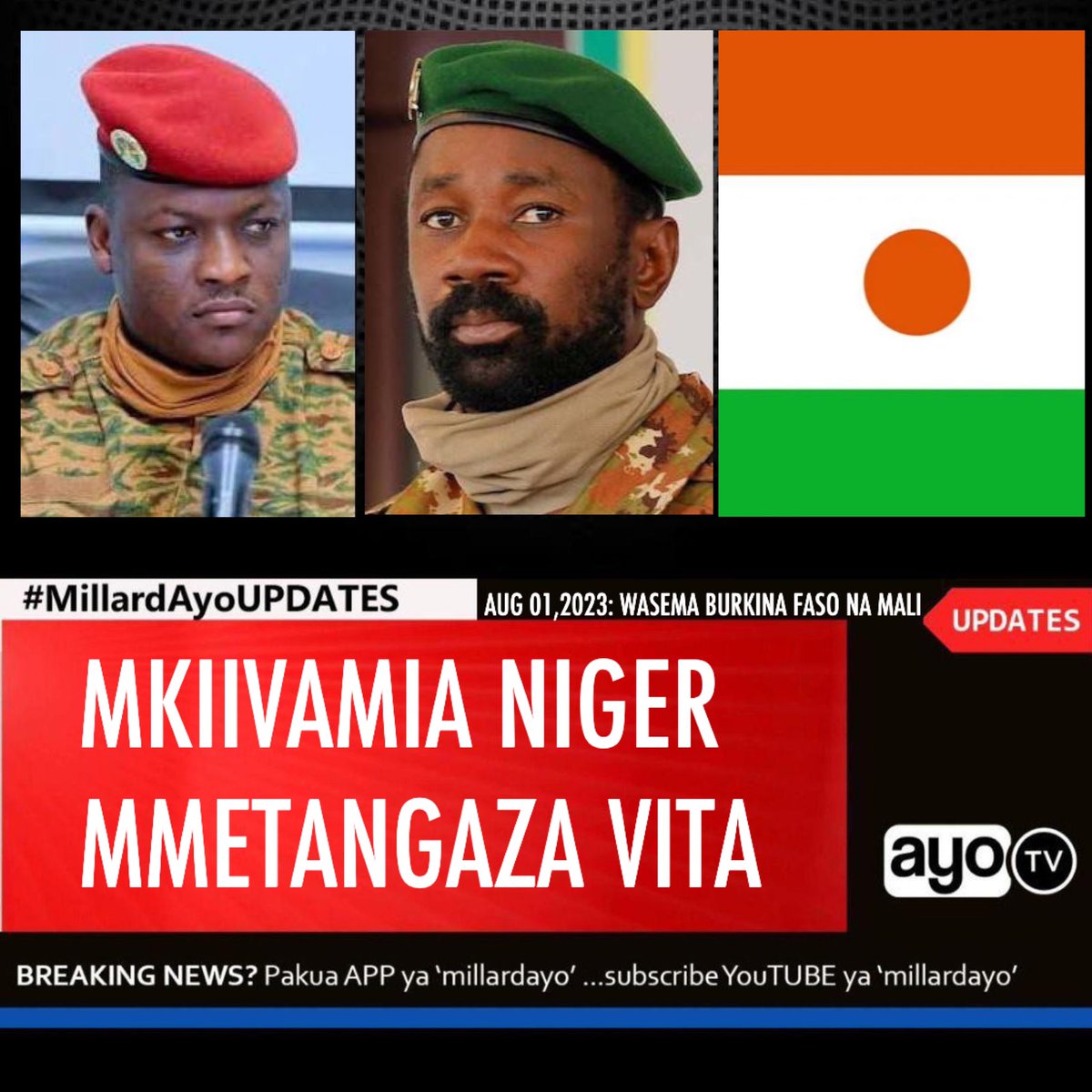 Burkina Faso na Mali kwa pamoja zimewaonya Wakuu wa Nchi za Jumuiya ya Kiuchumi ya Afrika Magharibi (ECOWAS) kwamba wakithubutu kuvamia Nchi ya Niger ili kuwakabili Wanajeshi waliompindua Rais wa Nchi hiyo basi itakuwa ni sawa na kutangaza vita na Nchi hizo pia na hawatosita