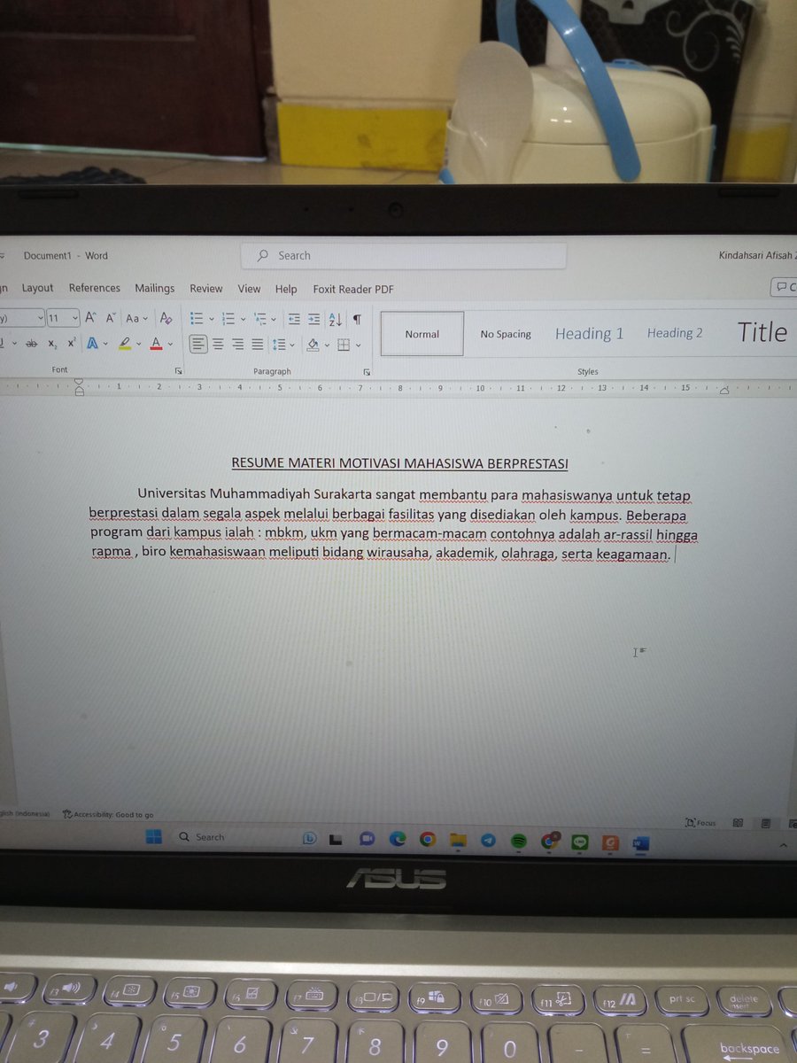 Kindahsari2's tweet photo. RESUME MATERI MOTIVASI MAHASISWA BERPRESTASI 
Universitas Muhammadiyah Surakarta sangat membantu para mahasiswanya untuk tetap berprestasi dalam segala aspek melalui berbagai fasilitas yang disediakan oleh kampus. 
#UMS #UMSurakarta #GenMu #Muhammadiyah #MastaUMS2023 https://t.co/37QOZn3Tke