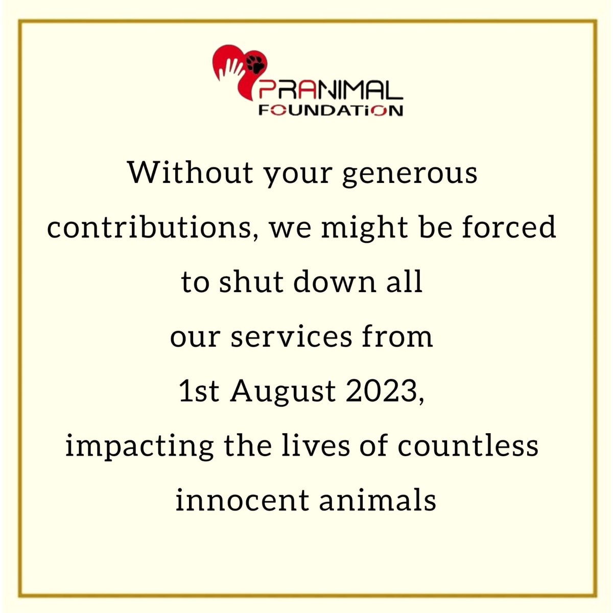 Pranimal_NGO's tweet photo. 🚨URGENT APPEAL🚨 We are faces closure due to a financial crisis. Help us. Donate now! Gpay/Phonepay - 9697005454 UPI - pranimalfoundation-1@oksbi 
Bank A/c- IDFC FIRST BANK Acc No - 10126638403 IFSC - IDFB0041374 
Website - https://t.co/9QD0FPWSyX #AnimalWelfare #SavePranimals https://t.co/ycuzQaLiU5