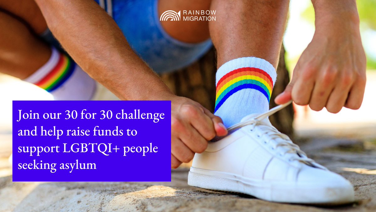 We’re turning 30!🌈 This year we’re celebrating 30 years supporting LGBTQI+ people in the asylum and immigration system.

Help us mark this milestone and take on our 30 for 30 challenge. Complete 30 miles in September while raising funds for #LGBTQ people seeking asylum. (1/3)