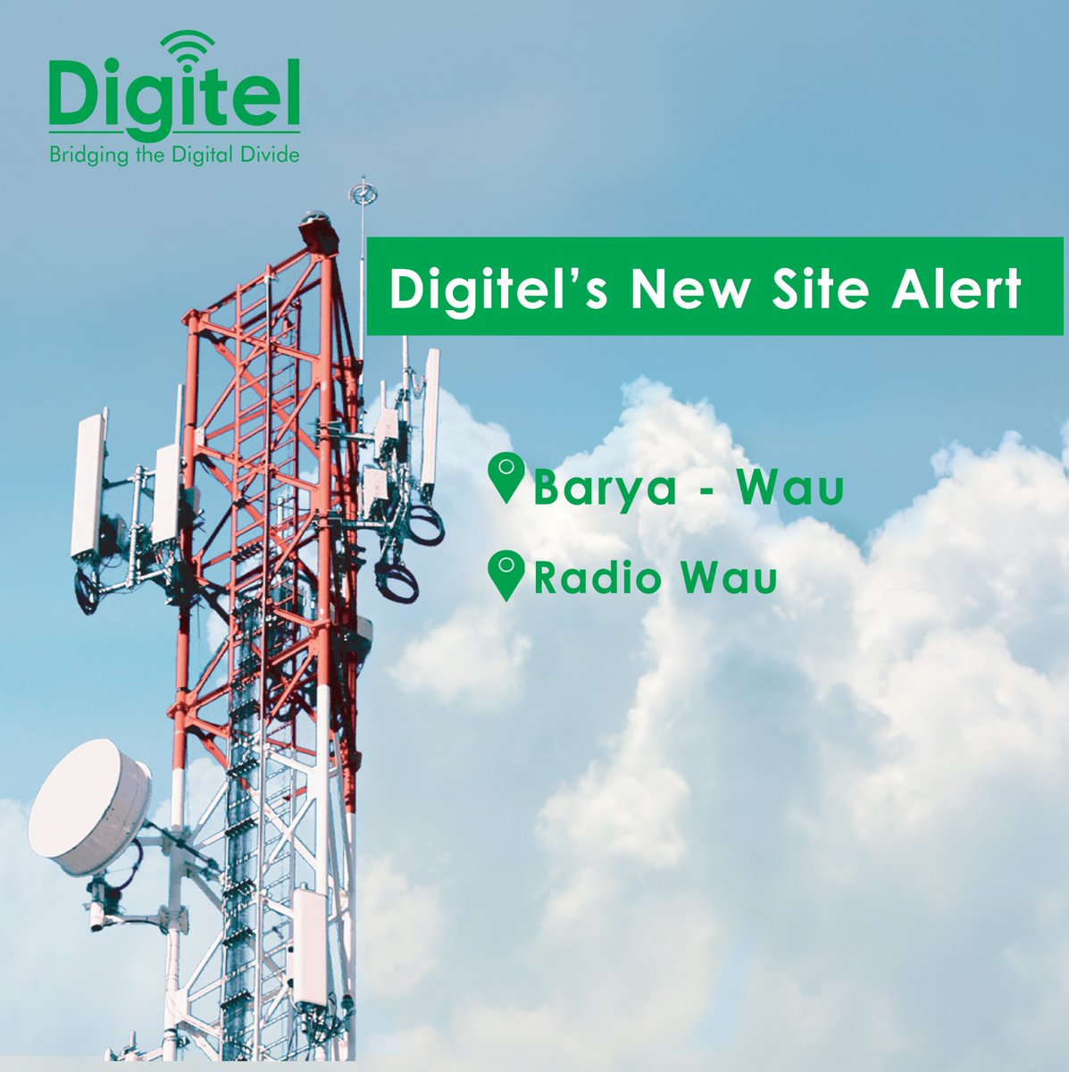 DigitelSS's tweet photo. Digitel is excited to announce EXPANSION in capacity within Wau. This is a significant step forward in our mission of #BridgingTheDigitalDivide in South Sudan. The new CAPACITY SITES will play a critical role in improving CONNECTIVITY and offering the MOST AFFORDABLE services. https://t.co/mWwKyzGe1G