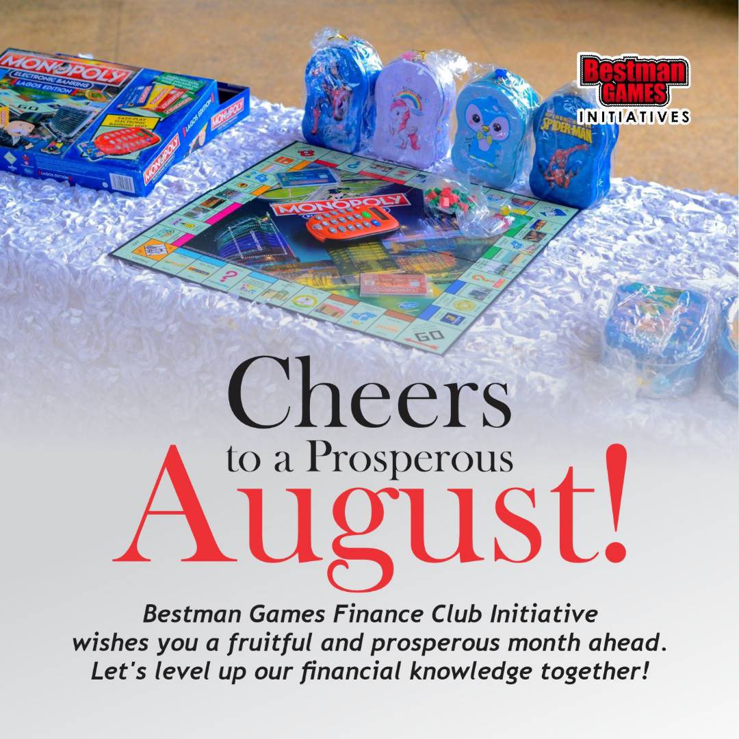 Let’s work harder together this month for Financial stability!

Happy New Month, everyone!

#BestmangamesInitiative #HappyNewMonth #August #FinanceClub #BestmanGames