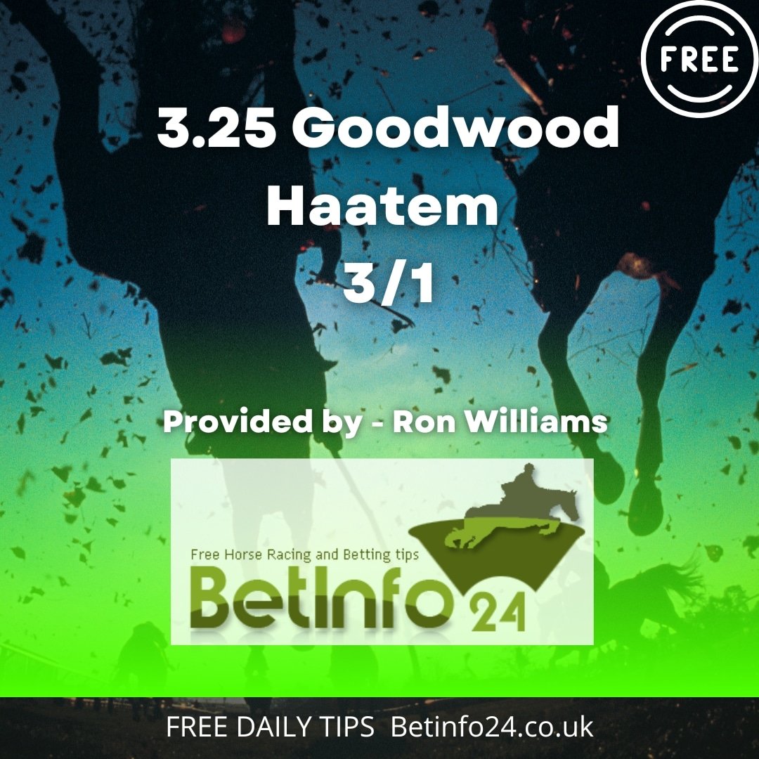 Betinfo24UK's tweet photo. Todays free tip
Learn more - https://t.co/YYM8Ijopev
#ronwilliams #bettingtips #goodwood https://t.co/Q8B5wMsPcJ