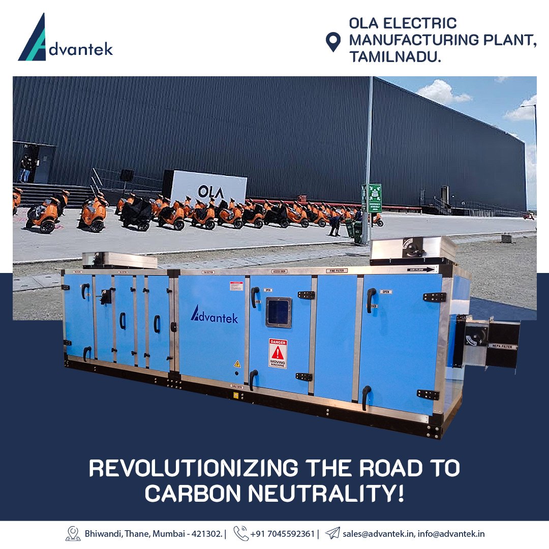 advantekaspl's tweet photo. OLA Electric: Driving Greener Tomorrow
#airhandlingunits #storage #healthcareindustries #Advantek #airquality #foodstorage #Airconditioning #Technology #Smartsystems #Hybridsystems
#Advantekairsystems #cooling #airconditioninstallation #advantek #ahu #design #engineering https://t.co/G2Oyp8LtT3