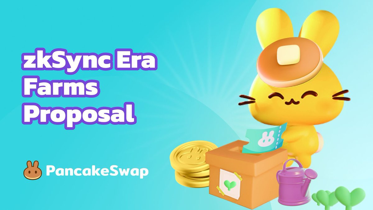 PancakeSwap's tweet photo. 📣 Proposal for Adding CAKE Allocation to Bootstrap zkSync Era Liquidity 🖤

🐇 We propose to deploy new Farms on zkSync Era to boost the liquidity and provide juicy APRs to Liquidity providers.

⚡️The kitchen will not increase emissions to enable these farms but draw from the “Multichain Warchest” allocation.

🗳 Read the proposal and cast your vote for FREE: 
https://t.co/3Ac20hQEjU