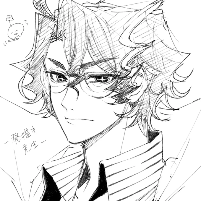 私も一発描きやってみたくなって便乗した先生…! 線画綺麗になりたいです