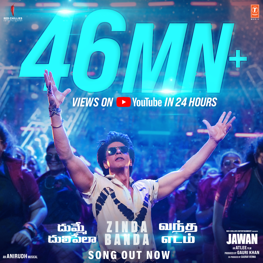 Taking the internet by storm! Thank you for all the love. ❤🔥

Song out now! linktr.ee/zindabanda
#ZindaBanda #VandhaEdam #DhummeDhulipelaa

#Jawan releasing worldwide on 7th September 2023, in Hindi, Tamil &amp; Telugu.
