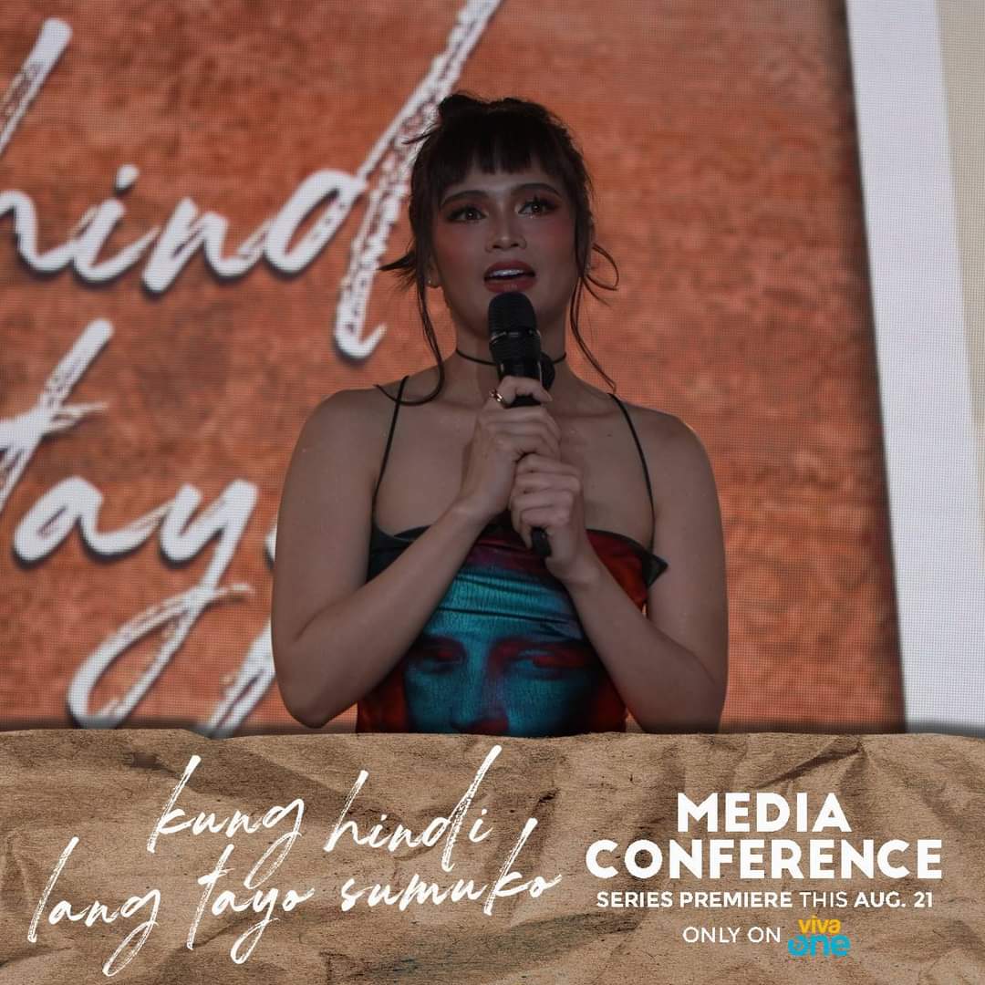 TeamRiRhen's tweet photo. KUNG HINDI LANG TAYO SUMUKO Media Conference. Absolutely gorgeous @realrhen. Series premiere this August 21 on Viva One. 

📸 @VivaOnePH, @VivaArtists_

#RhenEscaño #KungHindiLangTayoSumuko #VivaArtist #VivaOne https://t.co/hNalmXYpY1