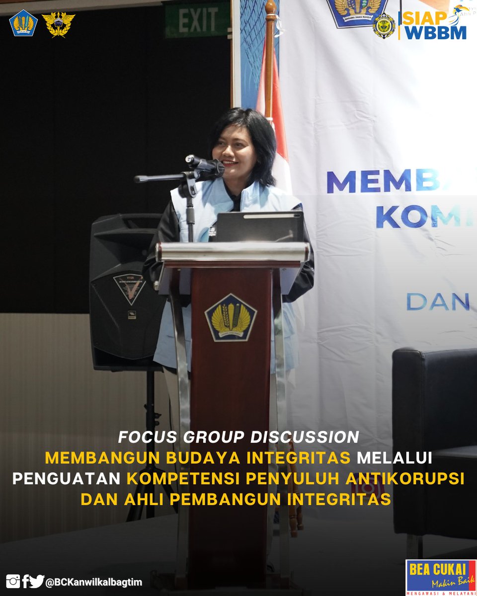 bckalbagtim's tweet photo. Jakarta (27/07)- Kakanwil BC Kalbagtim-Kusuma Santi Wahyuningsih selalu Koordinator forum Penyuluh Antikorupsi (PAKSI) dan Ahli Pembangun Integritas (API) Kemenkeu memimpin acara FGD Membangun Budaya Integritas melalui Penguatan Kompetensi PAKSIAPI di Pusdiklat Pajak Jakarta. https://t.co/CSV8S2T5dn