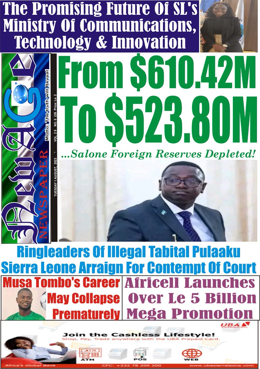 232_news's tweet image. Alarming: #SierraLeone foreign reserve depleted!

#PresidentBio 
#SierraLeoneDecides