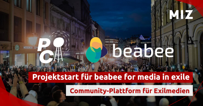 MIZBabelsberg's tweet photo. #Exilmedien sind mit vielen Herausforderungen konfrontiert. Mit #beabee for media in exile entwickeln @correctiv_org &amp; https://t.co/h1nIRHzucW in der MIZ-#Förderung eine Plattform, die sie bei Community-Aubau, -Beteiligung und Monetarisierung unterstützen soll. @mediastico