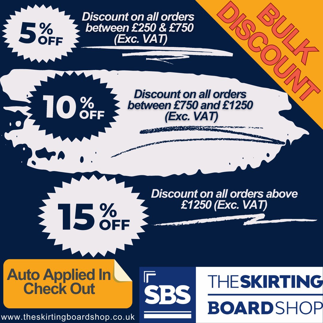 Skirtboardshop's tweet photo. #DidYouKnow we offer bulk discounts on all orders above £250? You can get:
💷 5% discount on all orders between £250 and £750 (ex-VAT)
💷 10% discount on all orders between £750 and £1,250 (ex-VAT)
💷 15% discount on all orders over £1,250 (ex-VAT)
https://t.co/zIiCKGMm7v https://t.co/PQKmFxpKf8
