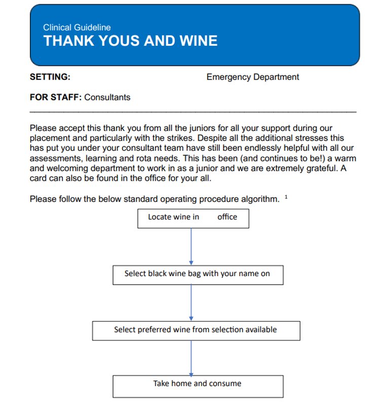 Best clinical guideline ever…? Our doctors in training are awesome. 😊