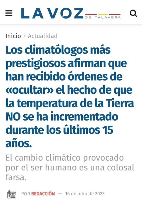 JulioRazona's tweet photo. El unico calentamiento verdadero es el del cerebro de la gente que no ha despertado y que su vida pasa por mirar television, creyendo en "expertos" , filantropos  pederastas o psicopatas perversos  millonarios. https://t.co/2ZxZHKYNL6
