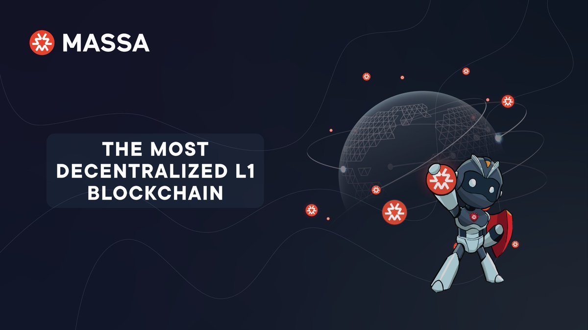1.🔥MassaLabs is launching the most decentralized blockchain ever engineered!

Our groundbreaking design resists centralization risks across every layer to achieve a Nakamoto Coefficient of >1000

Learn how we're leading the #DecentralizationRevolution!