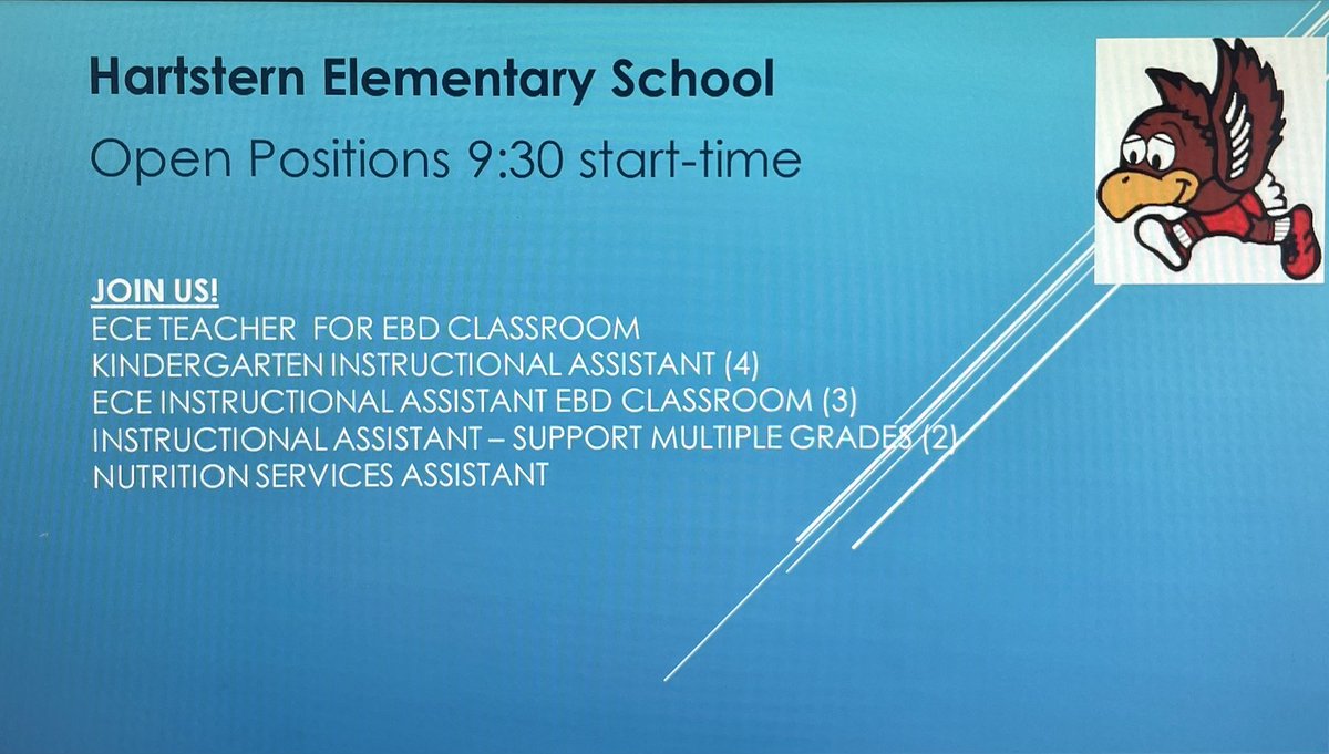 We are hiring! Do you know anyone looking for a job? Apply at applitrack.com/jefferson/onli…
Hartstern is a wonderful place to work!  <a href="/LaquettaCarter7/">Laquetta, NBCT, Ed.S</a> <a href="/jmarie2011/">Jennifer Neighbours</a> <a href="/JCPSKY/">JCPS</a> <a href="/JCPSlatino/">JCPS en Español</a> <a href="/JCPSZone2/">Elementary Zone 2</a>