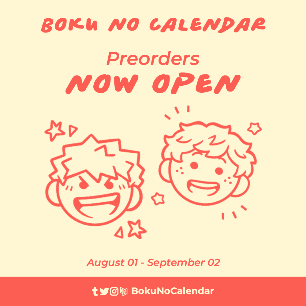 🗓️PREORDERS OPEN 

The long-awaited date is finally here! Preorders for Boku no Calendar are officially OPEN, now through September 2nd! 

See more about our bundles, stretch goals, and special EARLY BIRD promo below⬇️

bokunocalendar.bigcartel.com