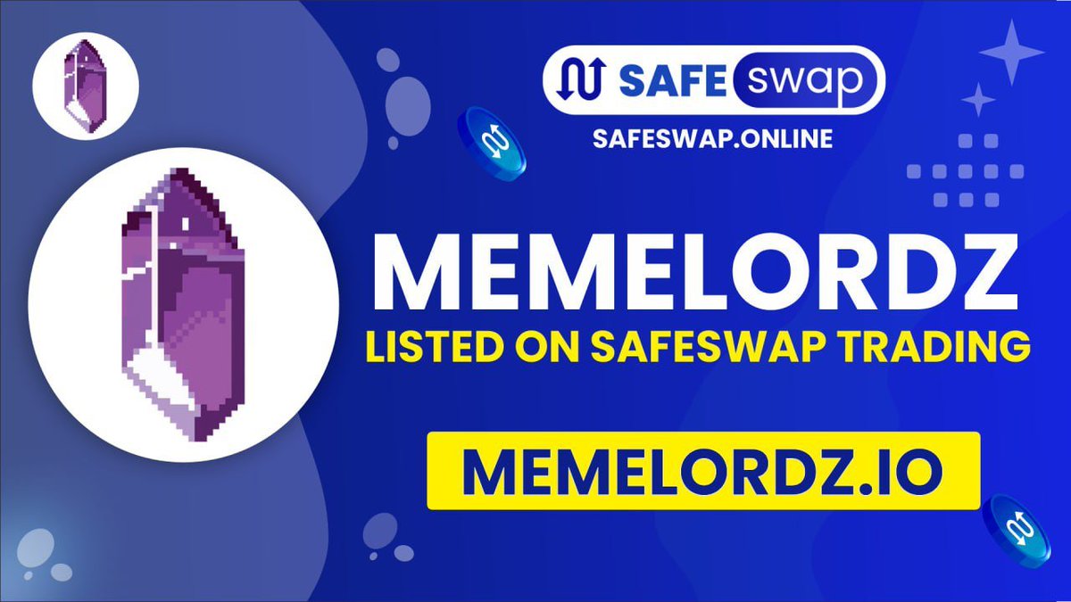 🚀 Exciting news! Memelordz.io & $LORDZ are now on SafeSwap. Explore Memnon, battle with unique Meme Lordz & swap $LORDZ against any pair! Dive into dynamic combat, immersive quests & the expansive open-world map. 📰 News: bit.ly/3qbepzu 🔗 Trade: