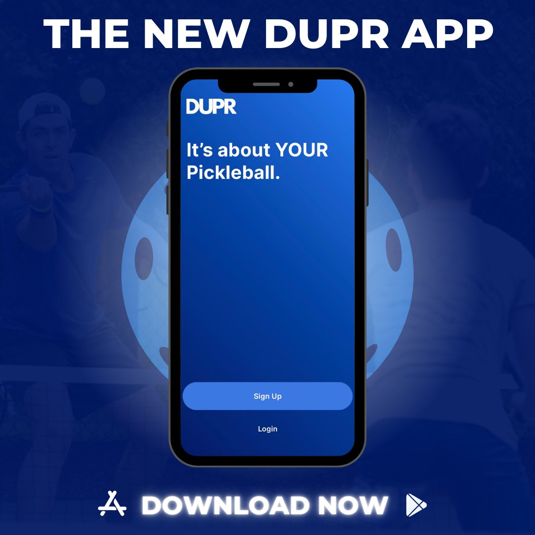DUPRpb's tweet photo. The new DUPR app is HERE! Exciting new features include:

-Group Messaging
-Tracking Rating Changes
-Match Impact Visibility
-Completely Rebuilt User Interface

For more information about the DUPR App and the full release, visit: https://t.co/0ndmHU4QDQ

#dupr #duprpb #onerating https://t.co/u5OgWH0UMb