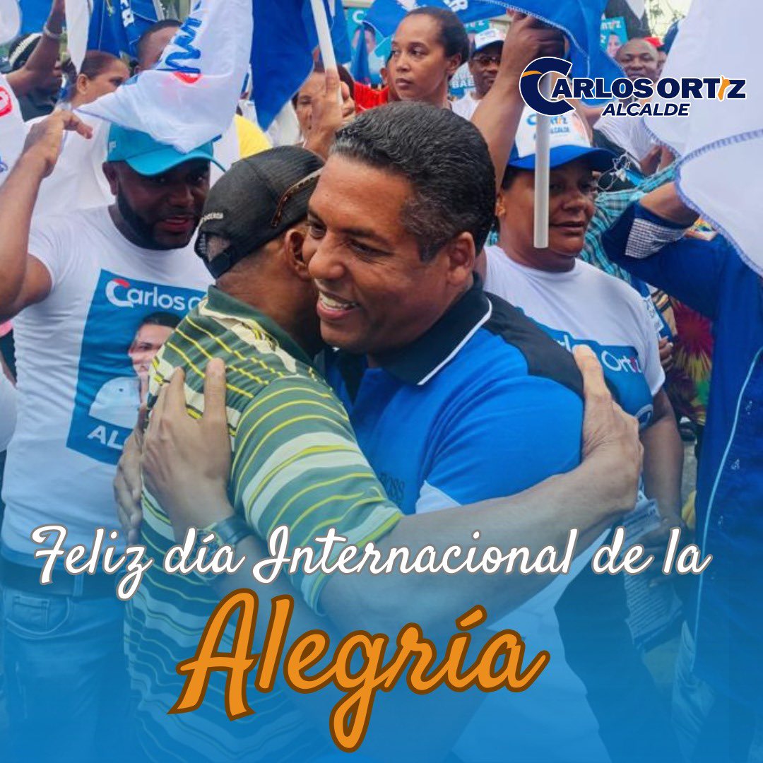 CarlosOAlcalde's tweet photo. ¡Siempre existe algo que nos de alegría!

Inicio de semana, de mes y además celebramos el día de la alegría, sentimiento que nos brinda bienestar y momentos únicos. 

Cuéntame ¿Qué es la alegría para tí?

#CarlosOrtizAlcalde #DiaDeLaAlegria #SDN #AlcaldiaSDN https://t.co/0b5gxvk2NM