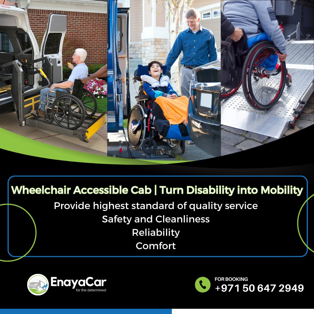 Get a wheelchair Accessible cabs in Dubai | UAE
🌐: enayacar.com

📞: 050 647 2949
📌: UAE
.
#accessibletravel #accessibility #wheelchairaccessible #accessibilityforall #disabledtravel #disabilityrights #seniorcitizen #seniortrip #seniortravel #patienttransport