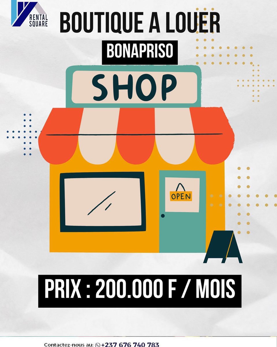 🔹🔹🔹 BOUTIQUE A LOUER
 
📍à BONAPRISO 

💰💰 Prix : 200.000 F/ mois

📞Tel : 676740783 (appels et whatsap)

#rentalsquare #realestatedouala #immobilier  #immobilier #immobilierbonapriso #boutiquealouer #bureaualouer #espacecommercial #boutique #bureau #serviceimmobilier