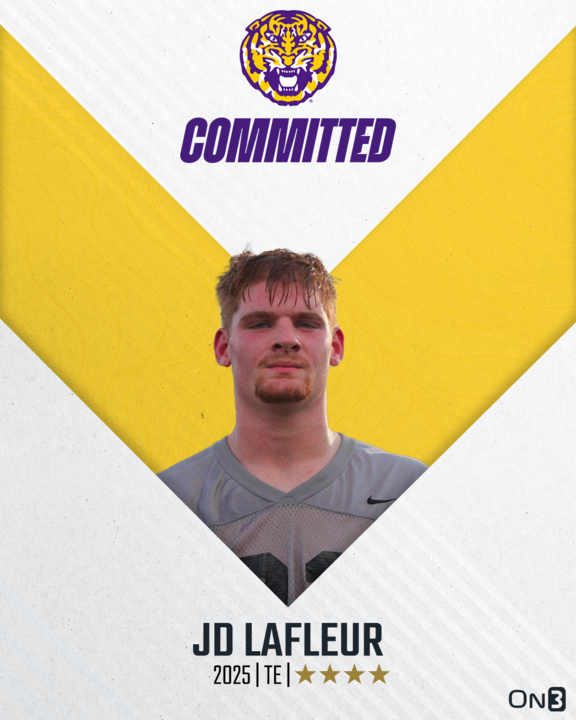 Sheadixon's tweet photo. BREAKING: #LSU has landed a commitment from Louisiana TE JD LaFleur.

The 4-star out of Sulphur High is the 3rd commit for the Tigers in the 2025 cycle.

27 years after his father David LaFleur was an All-American at LSU, his son carries on the legacy.

https://t.co/MseApaHq0L https://t.co/IuUDEt8I2S
